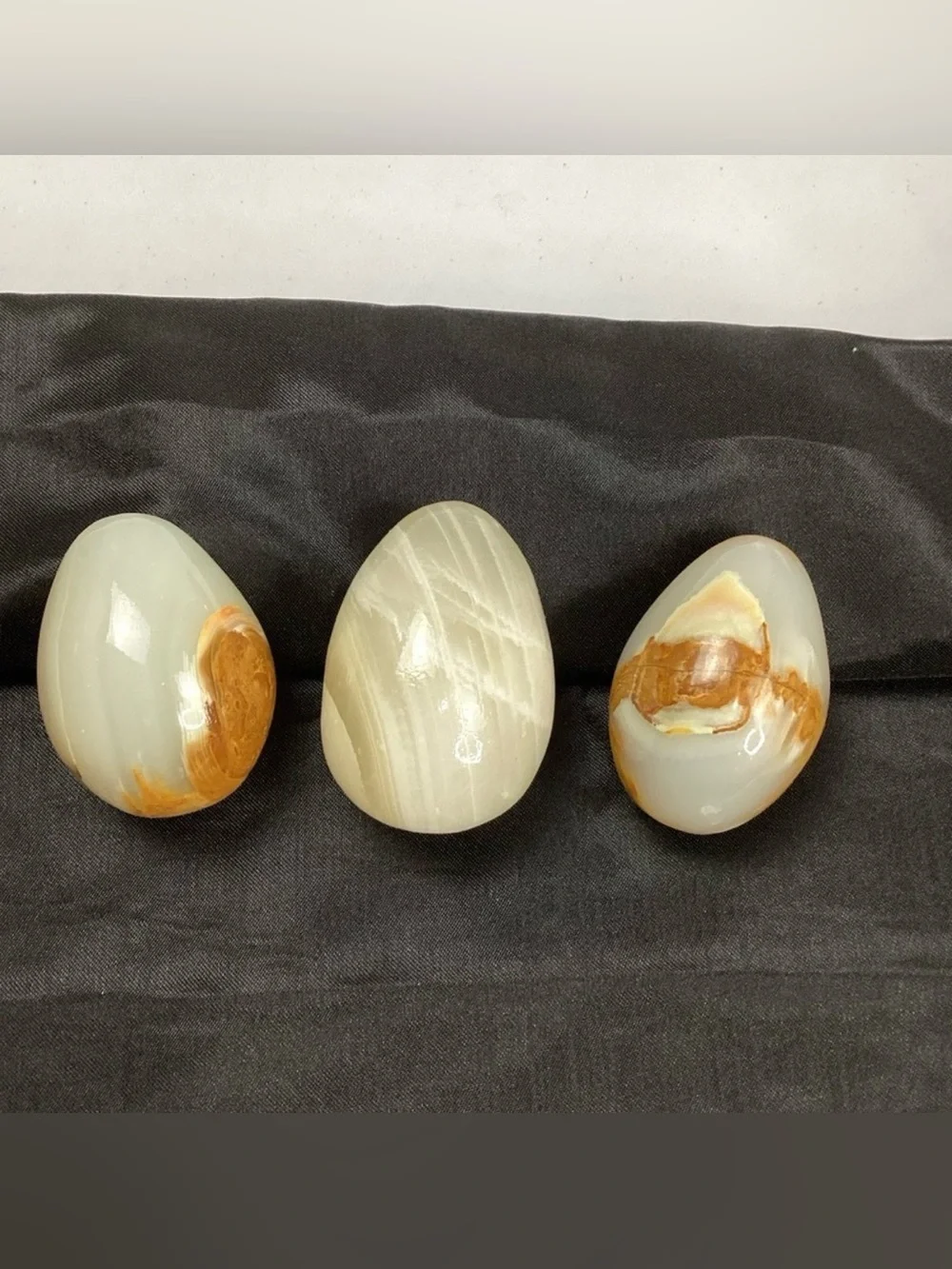 Lot of 3 Stone Eggs Home Easter Decor - Picture 1 of 8